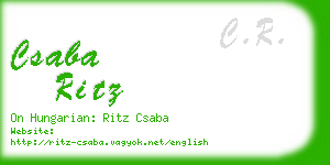 csaba ritz business card